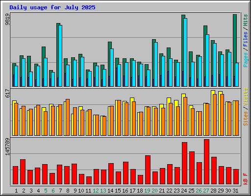 Daily usage for July 2025