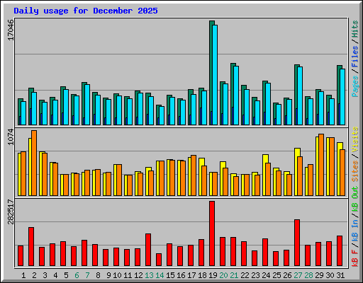 Daily usage for December 2025