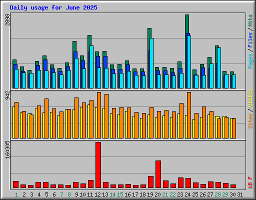 Daily usage for June 2025