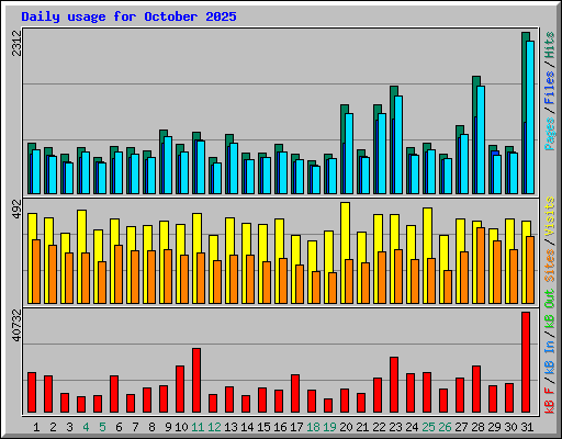 Daily usage for October 2025