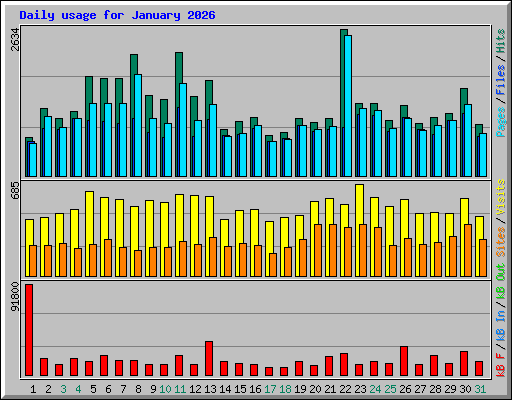 Daily usage for January 2026