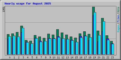 Hourly usage for August 2025