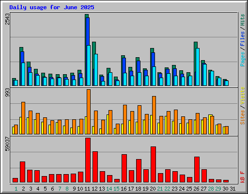 Daily usage for June 2025