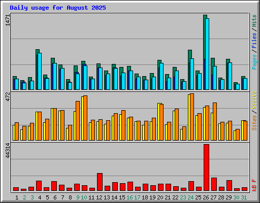 Daily usage for August 2025