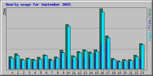Hourly usage for September 2025