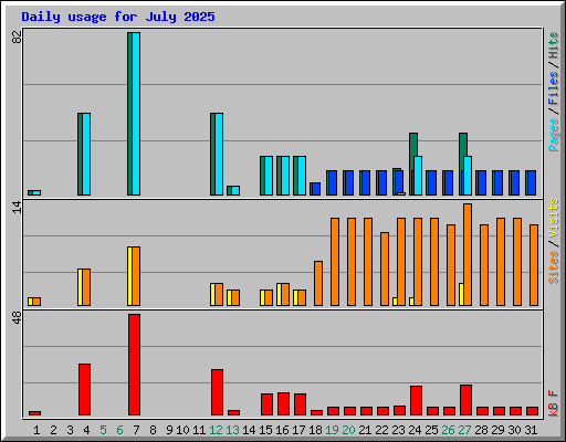 Daily usage for July 2025