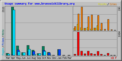 Usage summary for www.brunswicklibrary.org