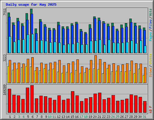 Daily usage for May 2025