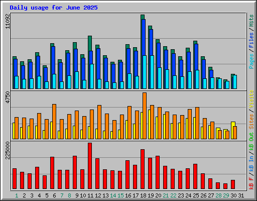 Daily usage for June 2025