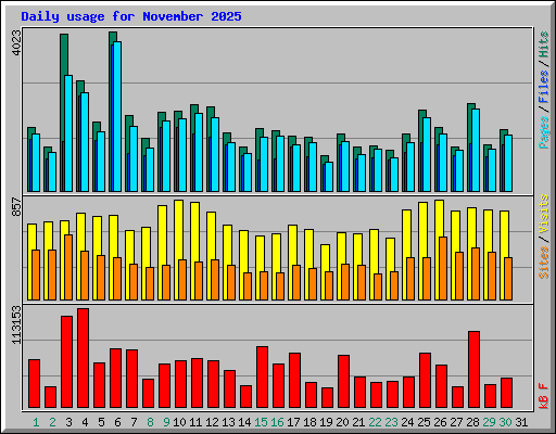 Daily usage for November 2025