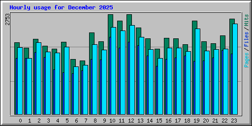 Hourly usage for December 2025