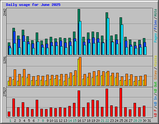 Daily usage for June 2025