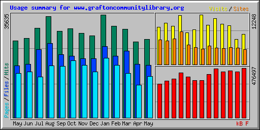 Usage summary for www.graftoncommunitylibrary.org