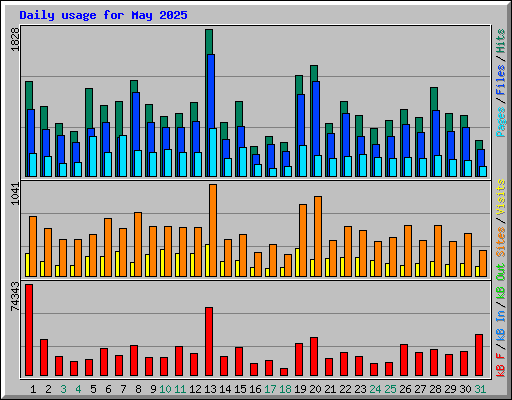 Daily usage for May 2025
