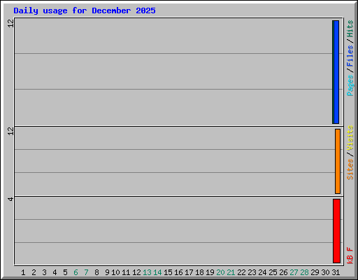 Daily usage for December 2025