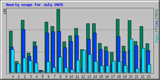 Hourly usage for July 2025