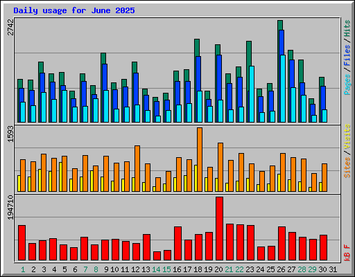 Daily usage for June 2025