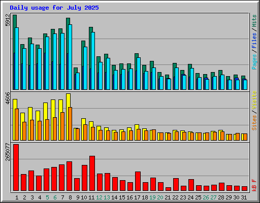 Daily usage for July 2025