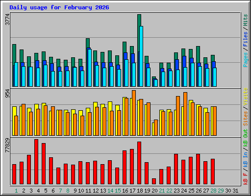 Daily usage for February 2026