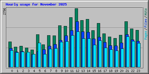 Hourly usage for November 2025