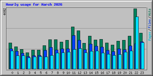 Hourly usage for March 2026