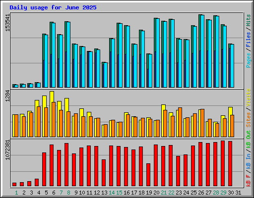 Daily usage for June 2025