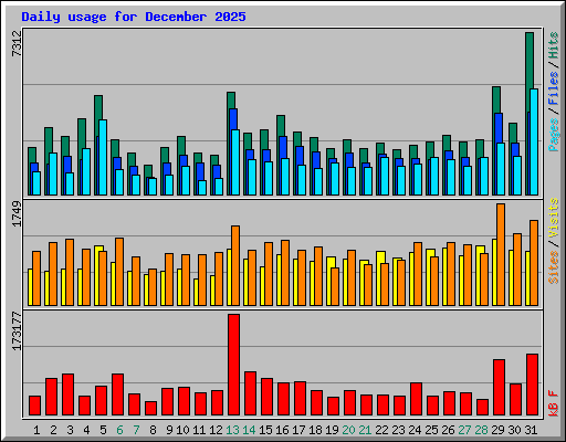 Daily usage for December 2025