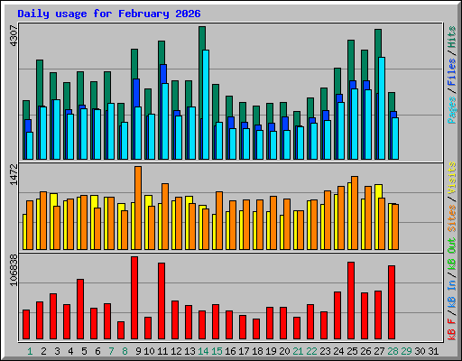 Daily usage for February 2026
