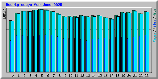 Hourly usage for June 2025