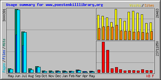 Usage summary for www.poestenkilllibrary.org