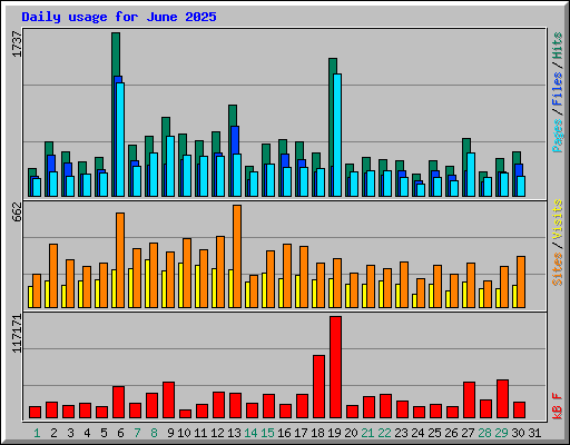 Daily usage for June 2025