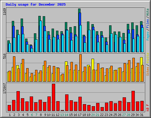 Daily usage for December 2025