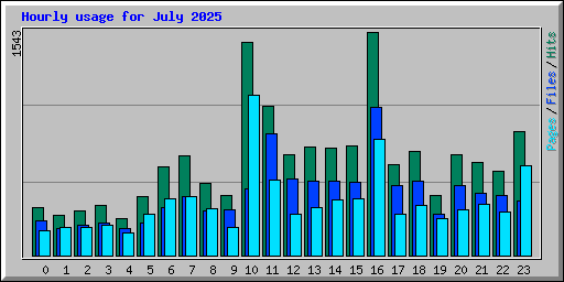 Hourly usage for July 2025