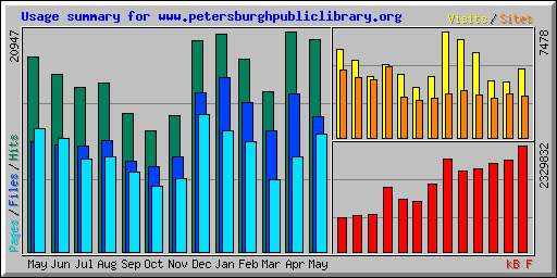 Usage summary for www.petersburghpubliclibrary.org