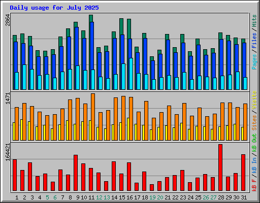 Daily usage for July 2025
