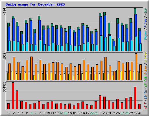 Daily usage for December 2025