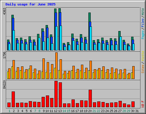 Daily usage for June 2025