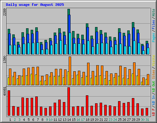 Daily usage for August 2025