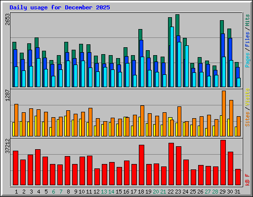 Daily usage for December 2025
