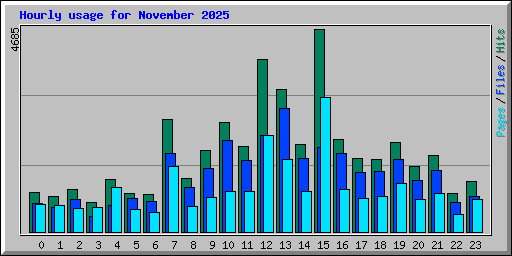 Hourly usage for November 2025