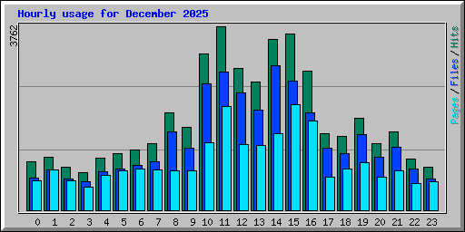 Hourly usage for December 2025