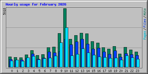 Hourly usage for February 2026