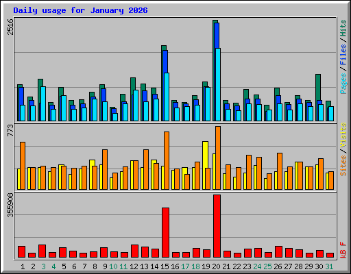 Daily usage for January 2026