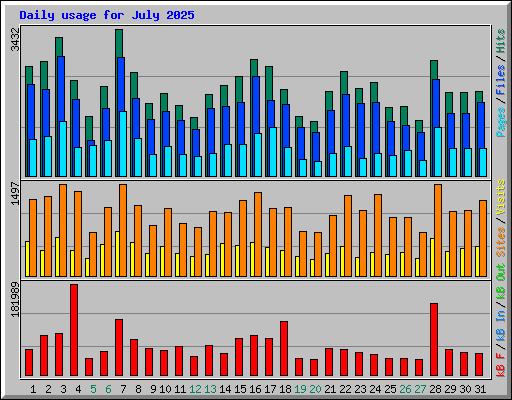 Daily usage for July 2025