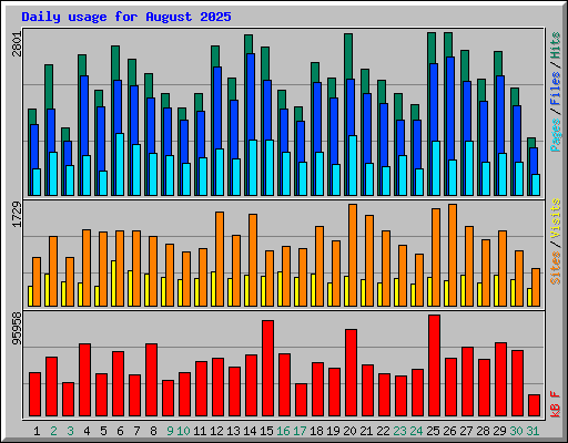 Daily usage for August 2025