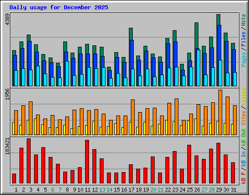 Daily usage for December 2025