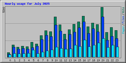 Hourly usage for July 2025