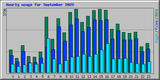 Hourly usage for September 2025