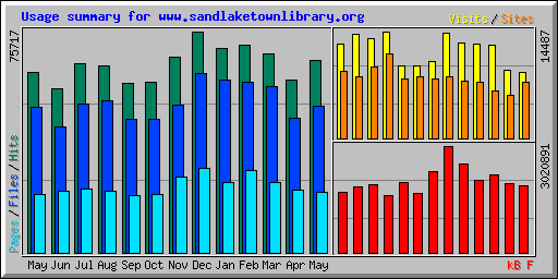 Usage summary for www.sandlaketownlibrary.org