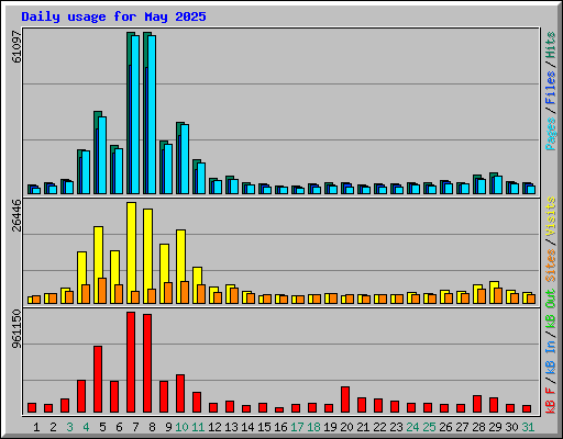 Daily usage for May 2025